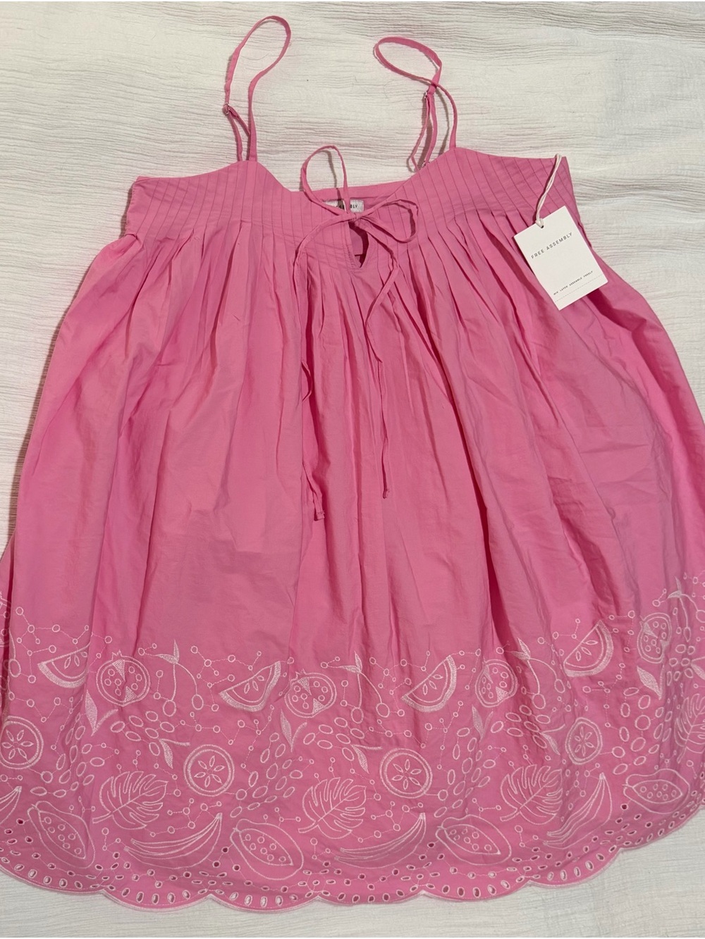 NWT Free Assembly Baby Doll Mini Dress Pink Sz S